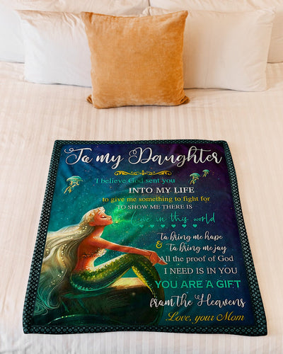 Mermaid You Are The Gift From The Heavens Mom To Daughter - Flannel Blanket - Owls Matrix LTD