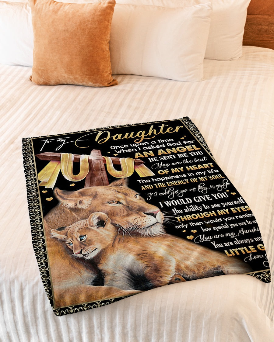 Lion You Are My Sunshine Best Gift For Daughter - Flannel Blanket - Owls Matrix LTD