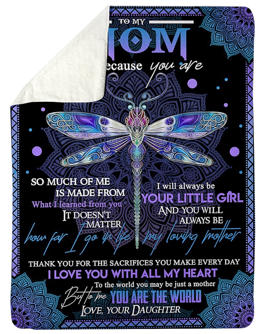 Dragonfly I Love You With All My Heart - Flannel Blanket - Owls Matrix LTD
