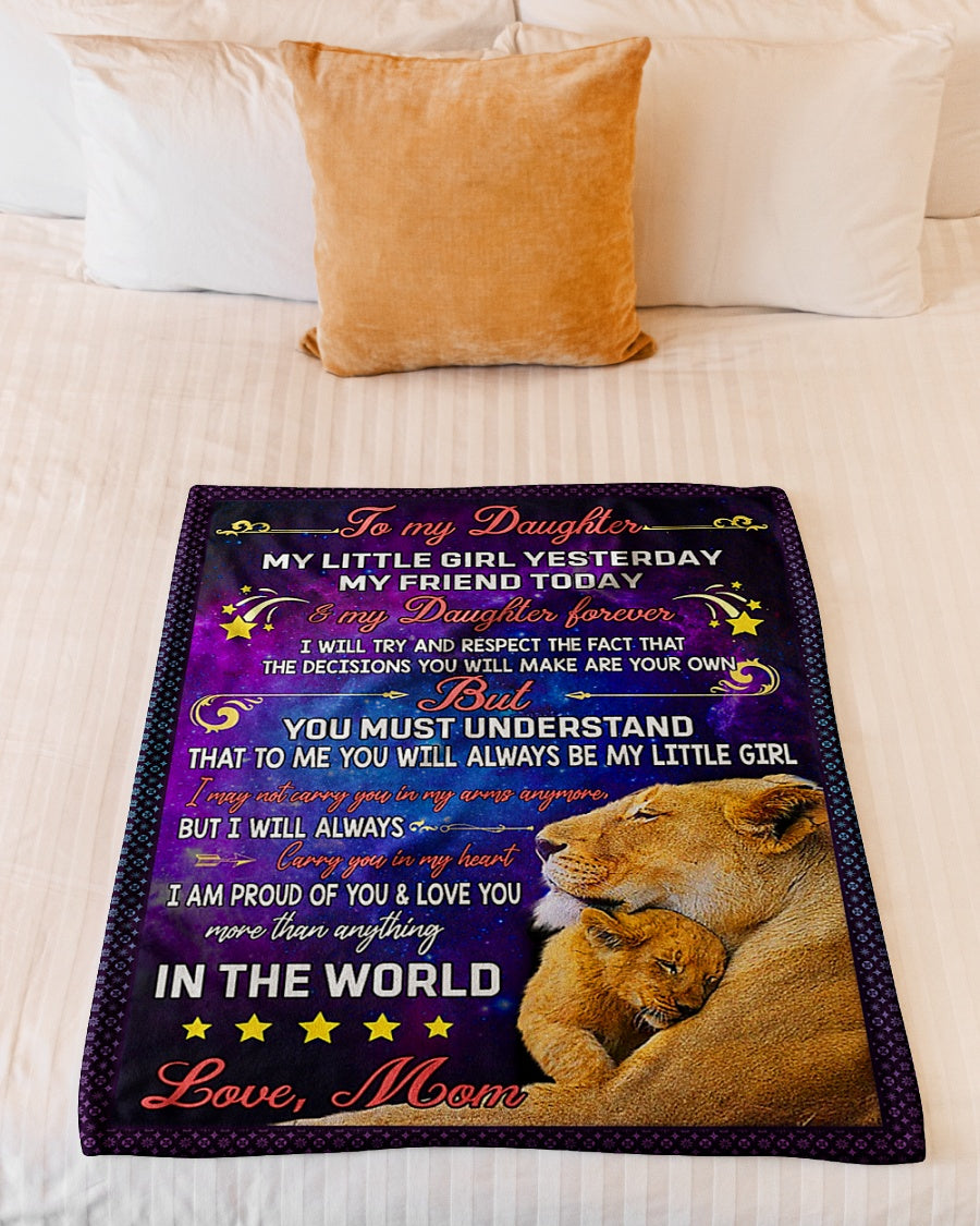 Lion My Heart Amazing Gift For Daughter - Flannel Blanket - Owls Matrix LTD