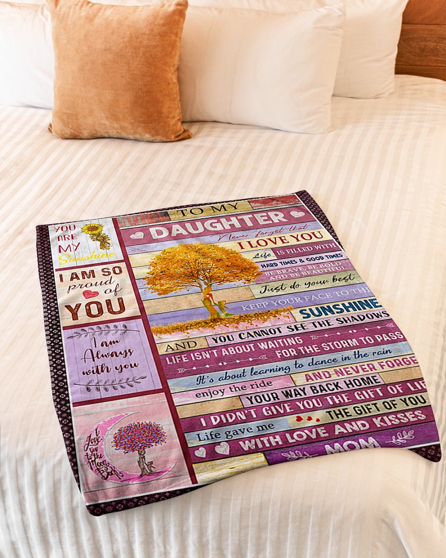 Family Love The Gift Of Life Best Gift For Daughter - Flannel Blanket - Owls Matrix LTD
