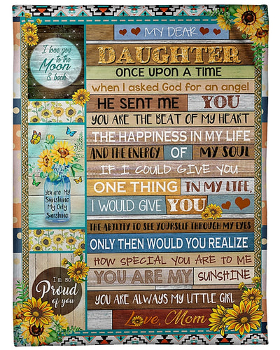 Sunflower You Are My Sunshine Lovely Gift For Daughter - Flannel Blanket - Owls Matrix LTD