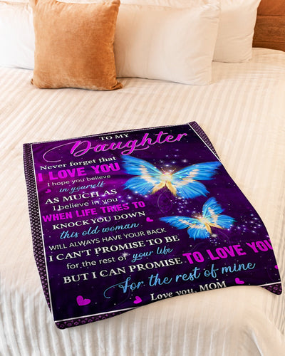 Butterfly Never Forget That I Love You Mom To Daughter Lover - Flannel Blanket - Owls Matrix LTD