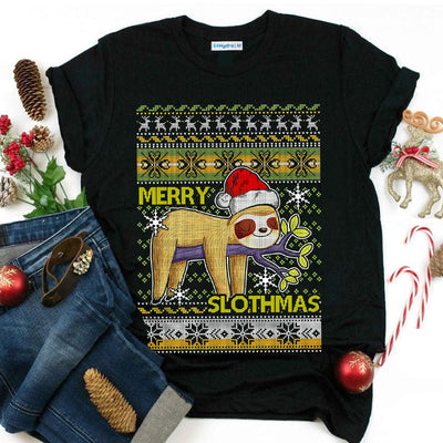 Sloth Merry Slothmas ABAZ0211049Z Dark Classic T Shirt