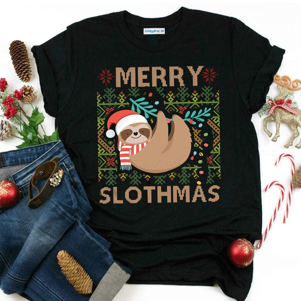 Sloth Merry Slothmas QUAZ0211033Z Dark Classic T Shirt