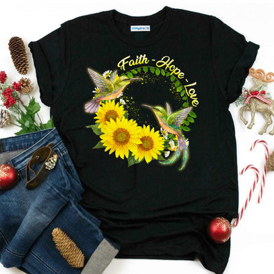 Sunflower Faith Hope Love DNGB0911007Z Dark Classic T Shirt
