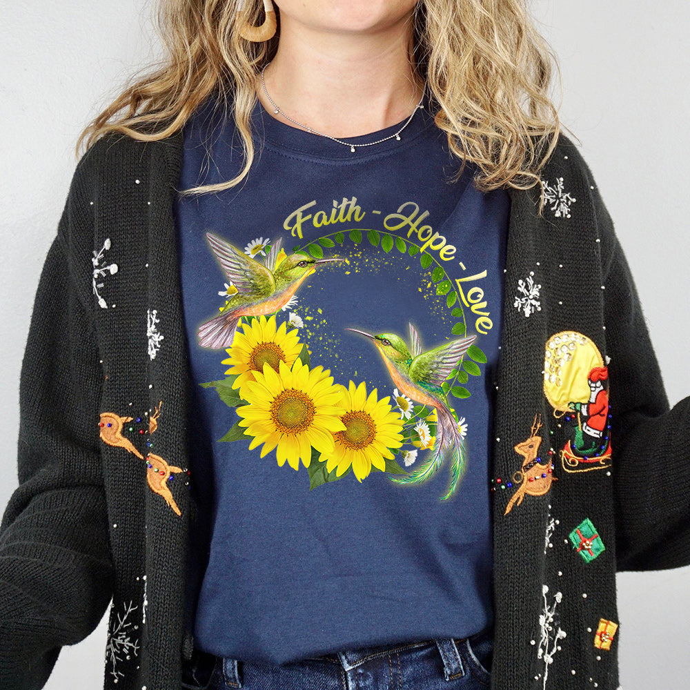 Sunflower Faith Hope Love DNGB0911007Z Dark Classic T Shirt