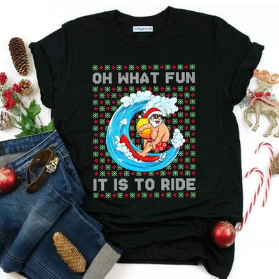 Surfing Christmas Oh What Fun NNRZ0411067Z Dark Classic T Shirt