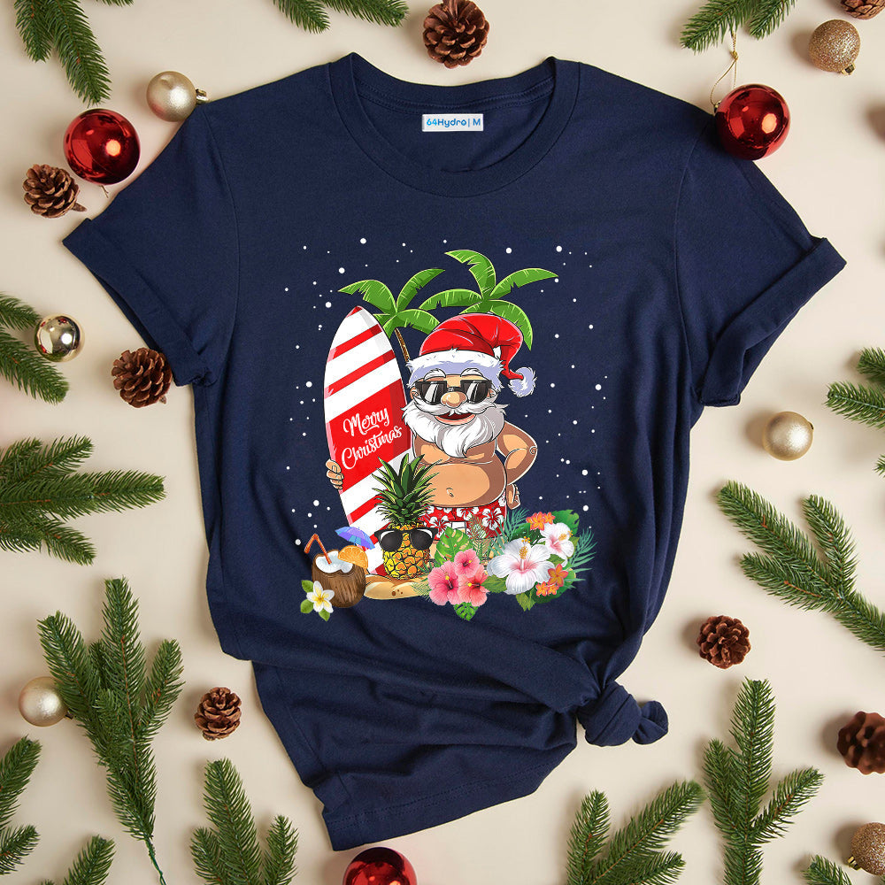 Surfing Christmas Santa HARZ0411068Z Dark Classic T Shirt