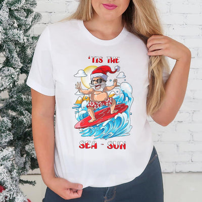 Surfing Santa Christmas NNRZ0411073Z Light Classic T Shirt