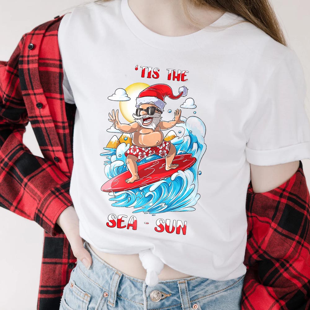 Surfing Santa Christmas NNRZ0411073Z Light Classic T Shirt