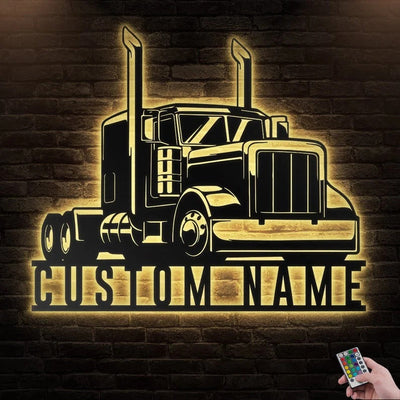 Truck Driver So Strong So Funny Personalized - Led Light Metal - Owls Matrix LTD