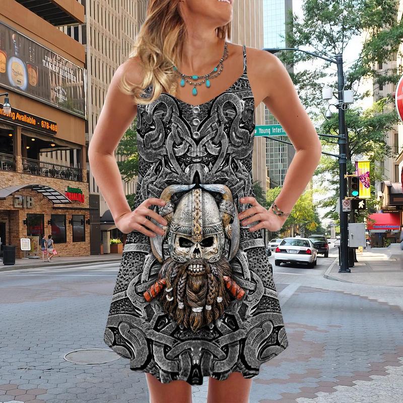 Viking Sign Summer Vibes - Summer Dress - Owls Matrix LTD