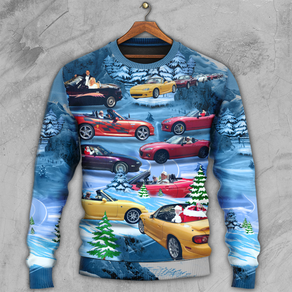 Car Miata Sports Cars - Sweater - Ugly Christmas Sweaters - Owls Matrix LTD