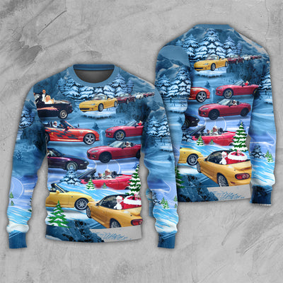 Car Miata Sports Cars - Sweater - Ugly Christmas Sweaters - Owls Matrix LTD