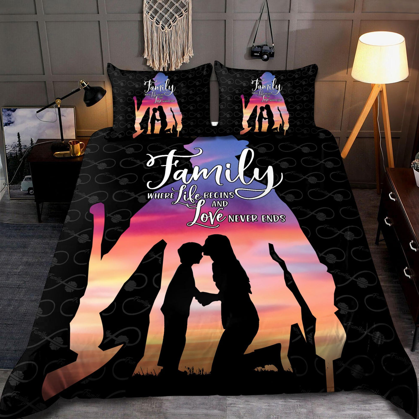 Firefighter Be Strong Happy Family Of Firefighter Lover - Bedding Cover - Owls Matrix LTD